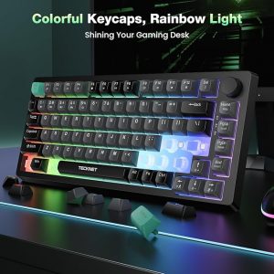 TECKNET Gaming Keyboard, 75% Wired Keyboard