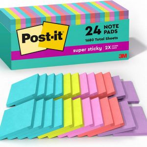 Post-it Super Sticky Notes – 3x3", 24 Pads